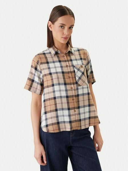 Barbour Koszula Fern LSH1744BR37 Beżowy Regular Fit. Brązowe koszule Barbour, bez wzorów, z syntetyku, bez kołnierzyka, bez ramiączek. Za 235.99 zł.