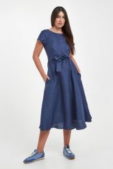 Sukienka lniana Esordio WEEKEND MAX MARA. Sukienki Weekend Max Mara, bez wzorów, bez kołnierzyka, bez ramiączek. Za 1,579.00 zł.