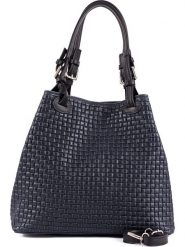 Lia Biassoni Skórzana torebka w kolorze granatowym - 34 x 29 x 21 cm rozmiar: onesize. Niebieskie torby na ramię Lia Biassoni, bez wzorów, z materiału, na ramię, bez dodatków. Za 260.99 zł.