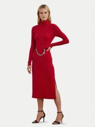 LAUREN RALPH LAUREN Sukienka dzianinowa 250951822002 Czerwony Slim Fit. Czerwone sukienki Lauren Ralph Lauren, bez wzorów, z bawełny, bez kołnierzyka, bez ramiączek. Za 619.99 zł.