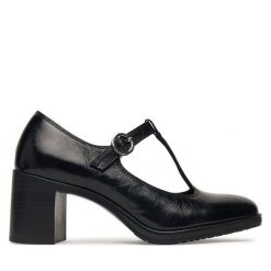 Półbuty Tamaris. Czarne czółenka Tamaris, bez wzorów, bez obcasa, na obcasie, bez zapięcia. Za 379.99 zł.