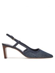 HÖGL Sandały Gisele 9-106838 Granatowy. Niebieskie sandały Högl, bez wzorów, z materiału, bez obcasa, na słupku, bez zapięcia. Za 749.99 zł.