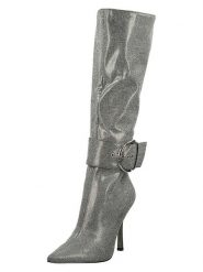 Steve Madden Kozaki w kolorze srebrnym rozmiar: 36. Szare kozaki Steve Madden, na zimę, bez obcasa, na szpilce, bez zapięcia. Za 347.99 zł.