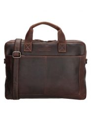 HIDE & STITCHES Skórzana torba w kolorze brązowym na laptopa - 42 x 33 x 6 cm rozmiar: onesize. Brązowe torby na laptopa HIDE & STITCHES, bez wzorów, z materiału, przez ramię. Za 391.59 zł.