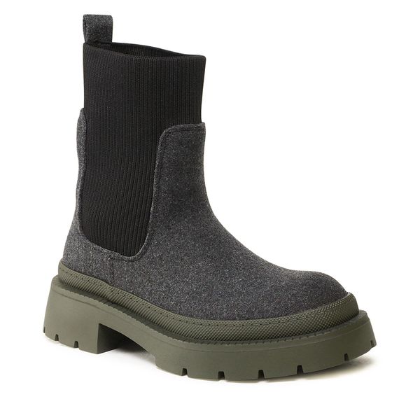 Sztyblety Jenny Fairy. Szare botki Jenny Fairy, bez wzorów, bez obcasa, na płaskiej podeszwie, bez zapięcia. Za 199.99 zł.