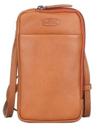 SPARWELL Skórzana torebka w kolorze jasnobrązowym na telefon - 11 x 19 x 2 cm rozmiar: onesize. Brązowe torby na ramię SPARWELL, bez wzorów, z materiału, przez ramię, bez dodatków. Za 100.99 zł.
