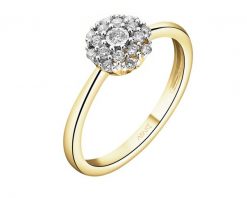 Pierścionek z żółtego i białego złota z brylantami - 0,15 ct - próba 585. Białe pierścionki Apart, z brylantem, złote. Za 2,990.00 zł.