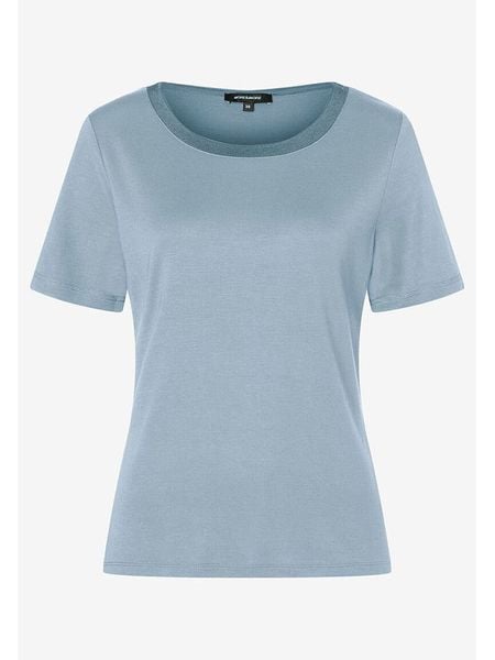 More & More Koszulka w kolorze niebieskim rozmiar: 46. Niebieskie bluzki More & More, bez wzorów, bez kołnierzyka, bez ramiączek. Za 70.24 zł.