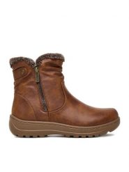 Go Soft Botki CEO-25106-01 Brązowy. Brązowe botki GO SOFT, bez wzorów, z materiału, bez obcasa, na płaskiej podeszwie, bez zapięcia. Za 179.99 zł.
