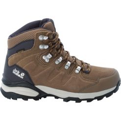Buty trekkingowe damskie Jack Wolfskin Refugio Texapore Mid. Brązowe trekkingi Jack Wolfskin, z materiału, za kostkę, trekkingowe. Za 479.99 zł.