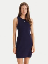 Calvin Klein Jeans Sukienka codzienna LV047F235G Fioletowy Slim Fit. Fioletowe sukienki Calvin Klein Jeans, na co dzień, m, bez wzorów, z bawełny, bez kołnierzyka, bez ramiączek, proste. Za 369.99 zł.