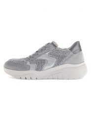 Gabor Skórzane sneakersy w kolorze srebrno-szarym rozmiar: 40. Szare trampki Gabor, bez wzorów, z materiału, bez zapięcia. Za 234.95 zł.