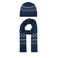 Zestaw szalik i czapka Guess. Niebieskie czapki Guess, na zimę, z aplikacjami. Za 569.99 zł.