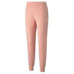 Puma Essential Logo Pants, damskie spodnie dresowe, Pomarańczowe. Brązowe spodnie dresowe Puma, m, bez wzorów, z bawełny, na fitness i siłownię. Za 99.99 zł.