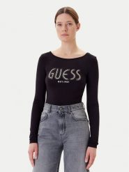 Guess Body W5YP05 K68D2 Czarny Slim Fit. Czarne body Guess, xl, z aplikacjami, z wiskozy. Za 199.99 zł.