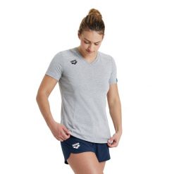 Koszulka damska Arena Team T-Shirt Panel. Szare koszulki sportowe Arena, bez wzorów, z bawełny, bez ramiączek, do biegania. Za 99.00 zł.