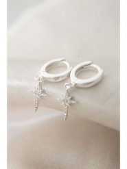 Lodie Silver Srebrne kolczyki-kreole z cyrkoniami rozmiar: onesize. Szare kolczyki Lodie Silver, z cyrkonią, srebrne. Za 71.95 zł.