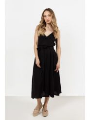 Awama Sukienka w kolorze czarnym rozmiar: L. Czarne sukienki Awama, l, bez wzorów, z bawełny, bez kołnierzyka, bez ramiączek, maxi. Za 139.99 zł.