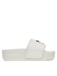 KARL LAGERFELD Klapki Kondo Maxi KL80805A Biały. Białe klapki KARL LAGERFELD, bez wzorów, z tworzywa sztucznego, bez obcasa. Za 379.99 zł.