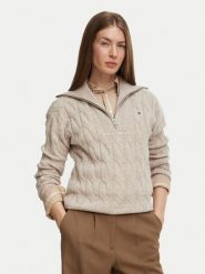 Tommy Hilfiger Sweter WW0WW46425 Beżowy Regular Fit. Brązowe swetry TOMMY HILFIGER, xl, bez wzorów, bez ramiączek. Za 699.99 zł.