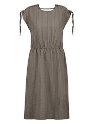 Sublevel Sukienka w kolorze szarobrązowym rozmiar: XS. Brązowe sukienki Sublevel, na co dzień, xs, bez wzorów, bez kołnierzyka, bez ramiączek, midi, proste. Za 82.99 zł.