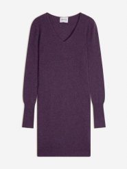 Perfect Cashmere Kaszmirowa sukienka "Joy" w kolorze fioletowym rozmiar: L. Różowe sukienki Perfect Cashmere, na co dzień, l, bez wzorów, z kaszmiru, bez kołnierzyka, bez ramiączek, midi, proste. Za 413.99 zł.