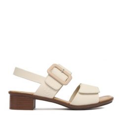 Sandały Rieker. Brązowe sandały Rieker, bez wzorów, bez obcasa, na słupku, bez zapięcia. Za 299.99 zł.