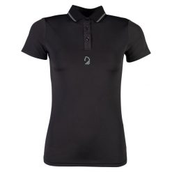 Damskie jeździeckie polo Lauria Garrelli Limone. Czarne koszulki polo LAURIA GARRELLI, xl, bez wzorów, z materiału, bez kołnierzyka, bez ramiączek. Za 260.00 zł.