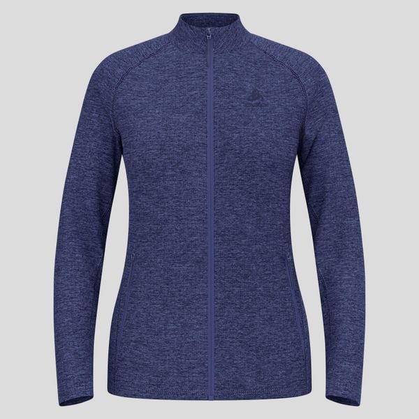 Bluza damska Odlo TENCIA Mid layer full zip. Niebieskie bluzy Odlo, na zimę, m, bez wzorów, z elastanu, bez kaptura. Za 297.49 zł.