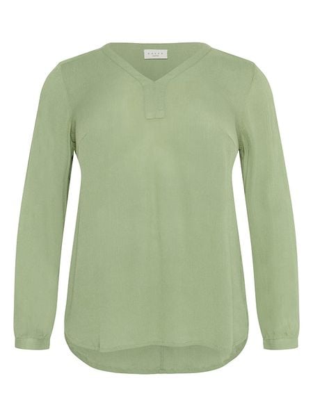 KAFFE curve Bluzka w kolorze zielonym rozmiar: 46. Zielone bluzki KAFFE curve, s, bez wzorów, z wiskozy, klasyczne, bez kołnierzyka, bez ramiączek. Za 72.45 zł.