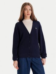 Lacoste Kardigan AF4143 Granatowy Regular Fit. Niebieskie kardigany Lacoste, bez wzorów, z bawełny. Za 729.99 zł.