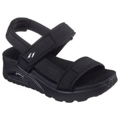 Sandały damskie SKECHERS Uno Summer Stand 2. Czarne sandały Skechers, bez wzorów, sportowe, bez obcasa, bez zapięcia. Za 249.99 zł.
