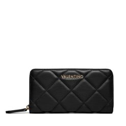 Duży Portfel Damski Valentino. Czarne portfele Valentino, bez wzorów. Za 219.99 zł.