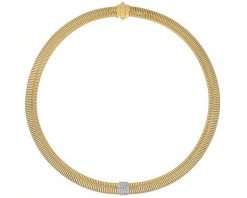 Naszyjnik z żółtego i białego złota z brylantami - 43 cm - 0,29 ct - próba 750. Białe naszyjniki Apart, z brylantem, złote. Za 37,990.00 zł.