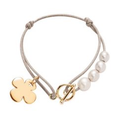 Bransoletka Nicole pozłacana. Brązowe bransoletki Lilou, z perłą, pozłacane. Za 262.00 zł.