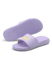 Puma Klapki "Popcat 20" w kolorze fioletowym rozmiar: 43. Różowe klapki Puma, bez wzorów, z otwartym noskiem, bez obcasa. Za 63.95 zł.