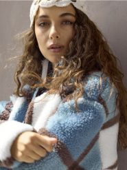 Bluza sherpa ze stójką w kratę - wielobarwny. Bluzy Sinsay, l, bez wzorów, bez kaptura. Za 59.99 zł.