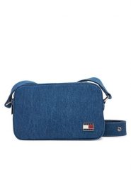 Tommy Jeans Torebka Tjw Cool Denim Camera Bag AW0AW17874 Niebieski. Niebieskie listonoszki Tommy Jeans, bez wzorów, z denimu, bez dodatków. Za 469.99 zł.