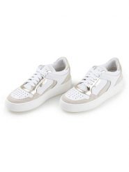 Anna Morellini Skórzane sneakersy "Stelda" w kolorze biało-beżowym rozmiar: 39. Białe trampki Anna Morellini, bez wzorów, bez zapięcia. Za 373.35 zł.