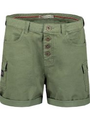Geographical Norway Bermudy "Polla" w kolorze khaki rozmiar: XXL. Brązowe szorty Geographical Norway, z aplikacjami, ze skóry. Za 90.45 zł.