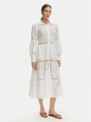 Iconique Sukienka letnia Joanna IC26-008 Biały Regular Fit. Białe sukienki Iconique, na lato, m, bez wzorów, z bawełny, bez kołnierzyka, bez ramiączek. Za 599.99 zł.