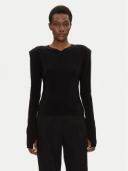 NORMA KAMALI Bluzka KK4246PLF32001 Czarny Regular Fit. Czarne bluzki Norma Kamali, s, bez wzorów, z syntetyku, bez kołnierzyka, bez ramiączek. Za 579.99 zł.