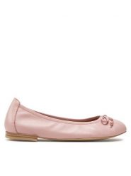 Caprice Baleriny 9-22102-42 Różowy. Czerwone baleriny Caprice, bez wzorów, ze skóry, bez obcasa. Za 215.99 zł.