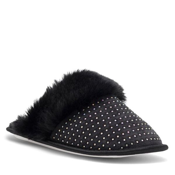 Kapcie Home & Relax. Czarne obuwie domowe Home & Relax, bez wzorów, bez zapięcia. Za 49.99 zł.