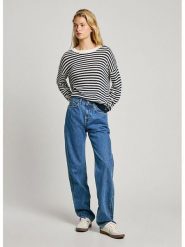 Pepe Jeans Sweter "Poppy" w kolorze granatowo-białym rozmiar: S. Niebieskie swetry Pepe Jeans, s, bez wzorów, z bawełny, bez ramiączek. Za 171.68 zł.