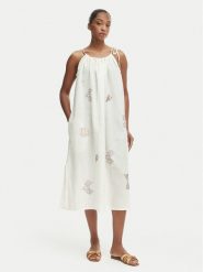 Iconique Sukienka letnia Ava IC26-017 Écru Relaxed Fit. Białe sukienki Iconique, na lato, s, bez wzorów, z bawełny, bez kołnierzyka, bez ramiączek. Za 469.99 zł.