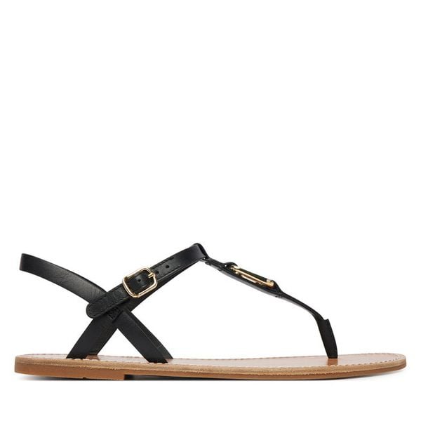 Sandały Tommy Hilfiger. Czarne sandały TOMMY HILFIGER, bez wzorów, bez obcasa, na płaskiej podeszwie, bez zapięcia. Za 331.99 zł.