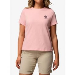 Koszulka damska Columbia Rolling Bend Graphic. Czerwone bluzki Columbia, bez wzorów, sportowe, bez kołnierzyka, bez ramiączek. Za 91.29 zł.