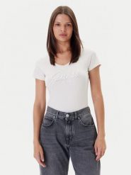 Guess T-Shirt W5YI46 J1314 Écru Slim Fit. T-shirty Guess, xxl, z aplikacjami, z bawełny, bez kołnierzyka, bez ramiączek. Za 119.99 zł.