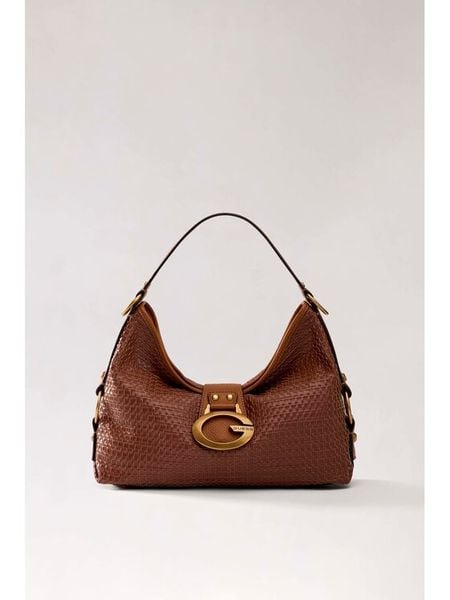 Guess Torebka Camden HWWW93 08180 Brązowy. Brązowe listonoszki Guess, z aplikacjami, ze skóry, bez dodatków. Za 607.99 zł.